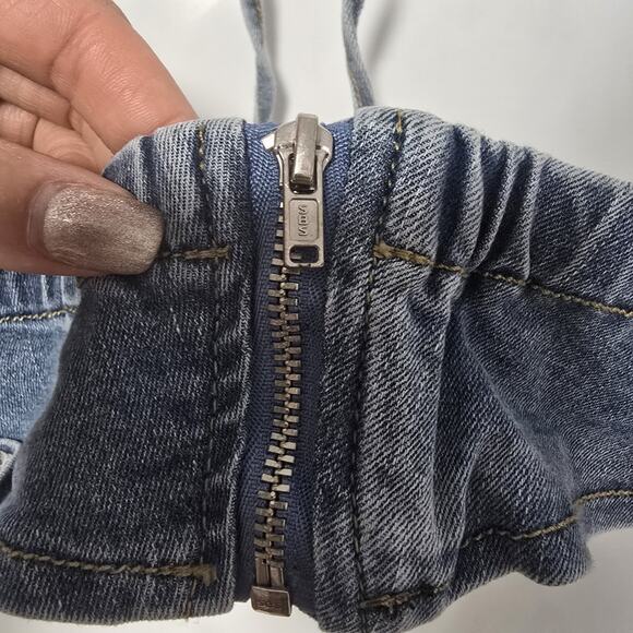 Shein Curve Denim Halter Crop Top Size 3XL Open Back - Picture 3 of 4